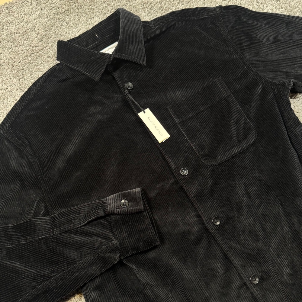Banana Republic Relaxed-Fit Corduroy Overshirt Men Black Small NEW